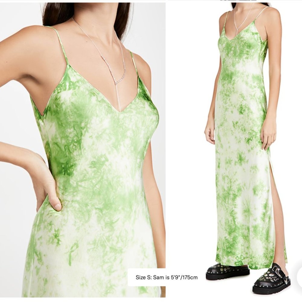 DANNIJO Tie Dye Long Slip Dress, 100% Silk, Size M